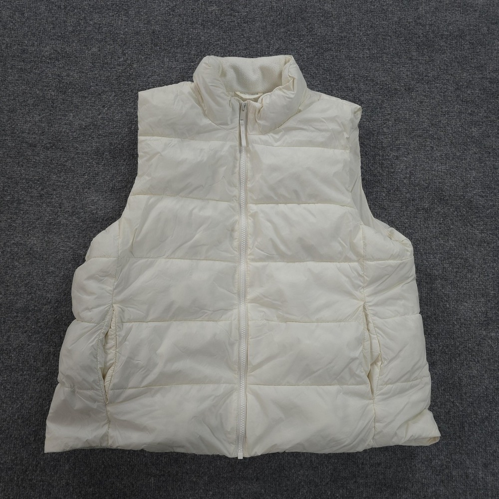 Gap Vest Womens XL White ColdControl Lightweight‎ Puffer Zip Water Resistant